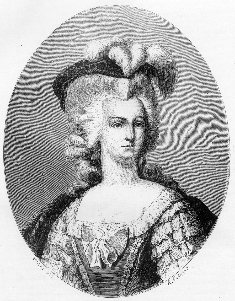 Marie Antoinette (1755-1793), francia királynő portréja – 1863-as metszet a „Le Livre Rouge – Histoire De L