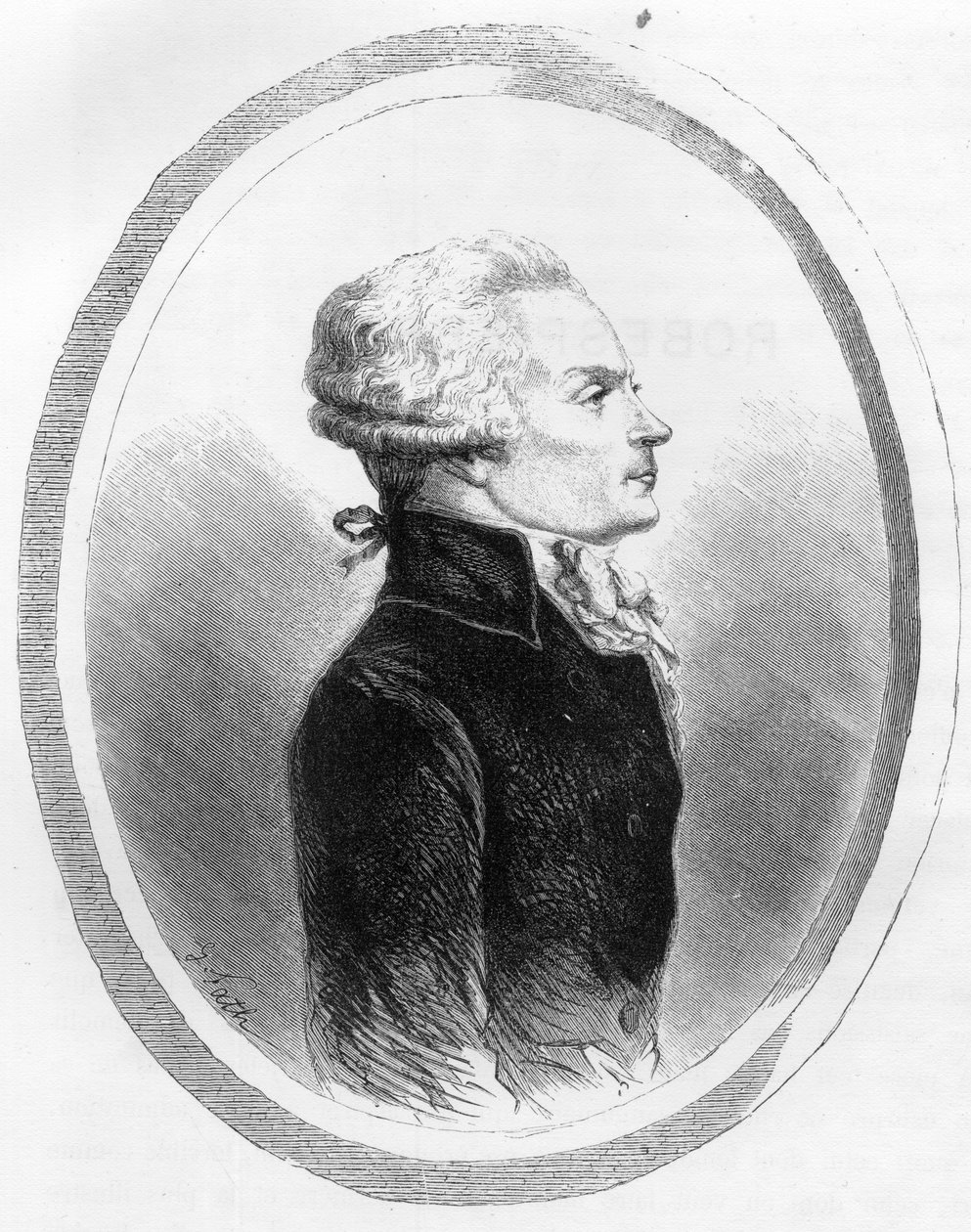 Maximilian portréja Robespierre (1758-1794) politikustól – Dupray de La Maherie 1863-as metszete „A Vörös Könyv – Histoire De L
