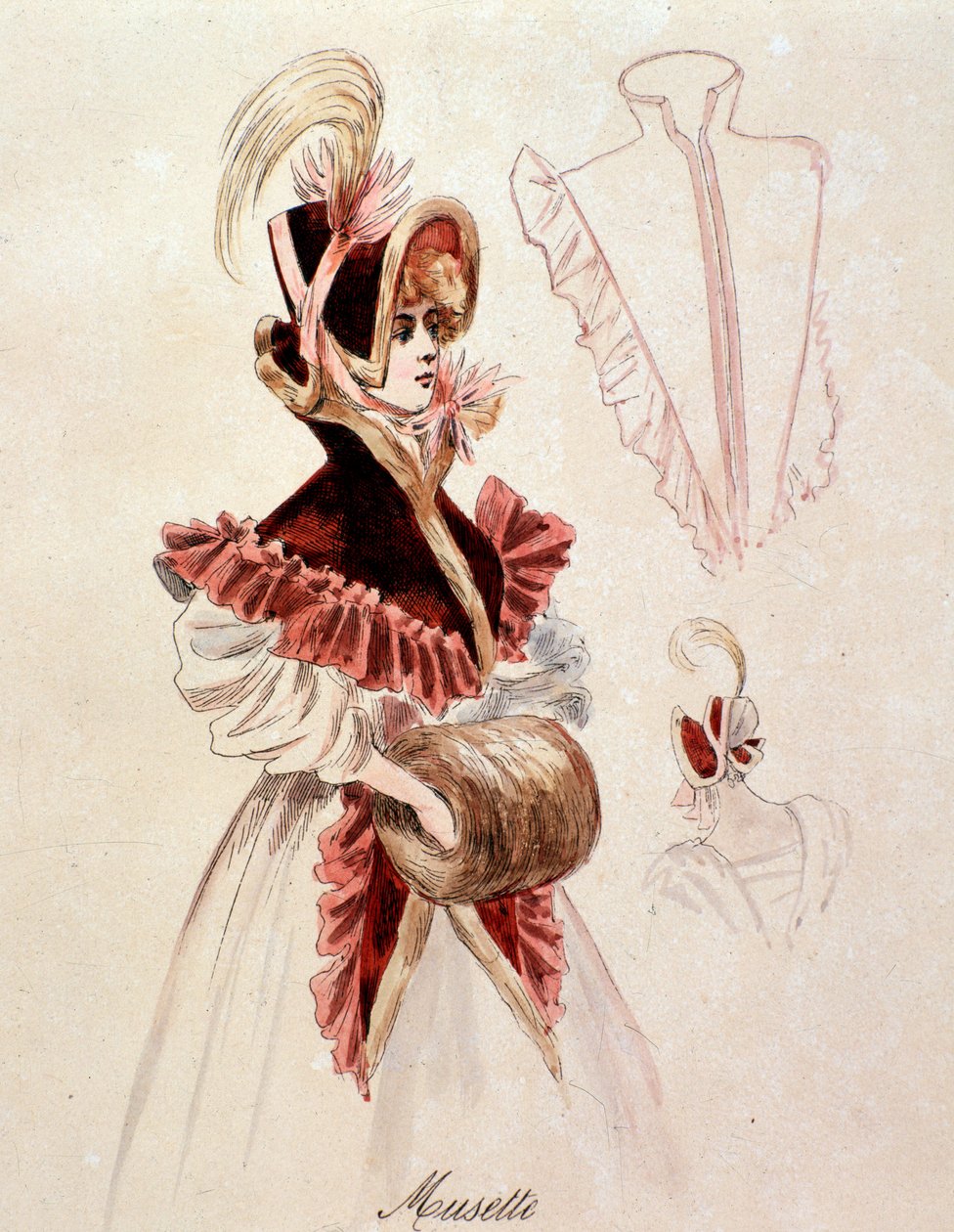 Musette portréja, Puccini La boheme című művéből (1892-1895) alkotó: Anonymous Anonymous