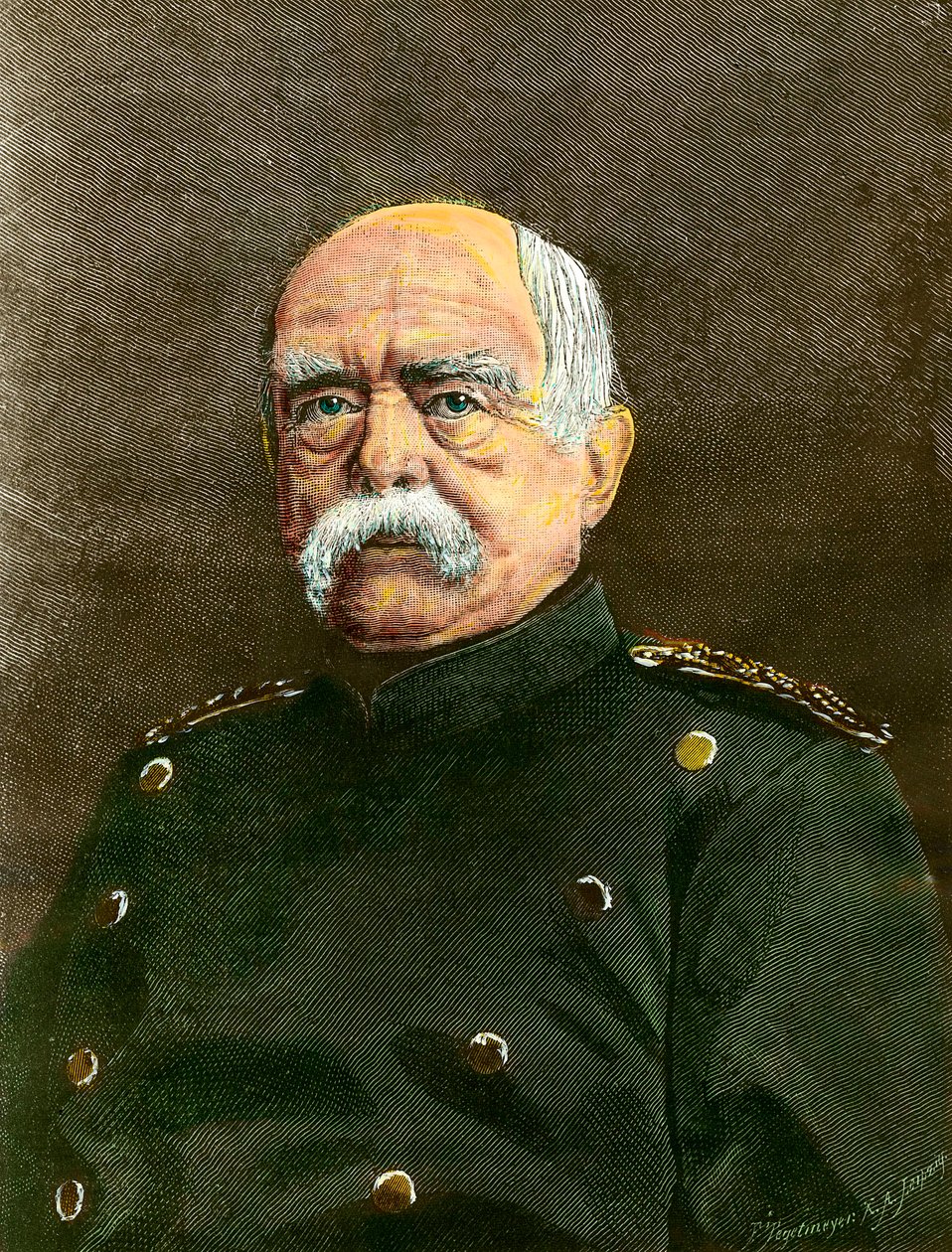 Otto von Bismarck (1815-1898) porosz kancellár portréja. századi metszet Magángyűjtemény alkotó: Anonymous Anonymous