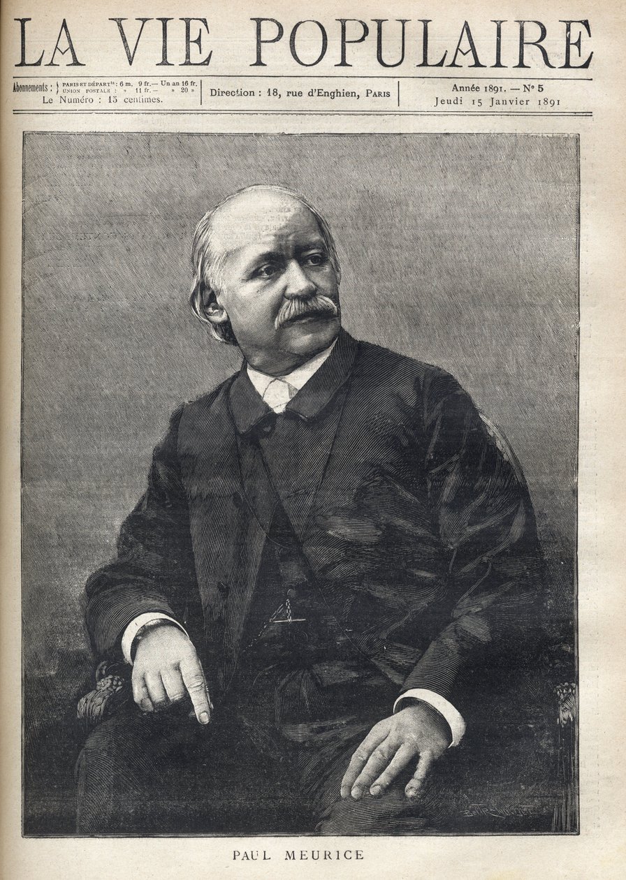 Paul Meurice (1818-1905) francia író portréja. Metszet a „népéletbe” alkotó: Anonymous Anonymous