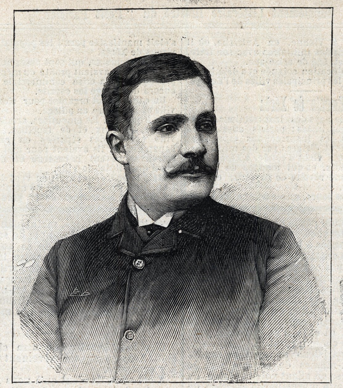 Pierre Decourcelle francia író (1856-1926) portréja. Metszet a "" Le Petro Parisien" -ben alkotó: Anonymous Anonymous