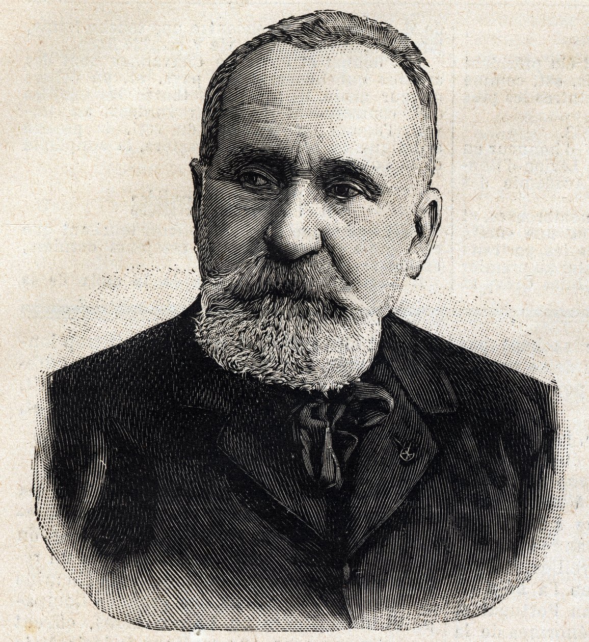Pierre Puvis de Chavannes (1824-1898) francia festő portréja, a Societe Nationale des Beaux Arts akkori elnöke. Metszet a "" Le Petro Parisien" -ben alkotó: Anonymous Anonymous