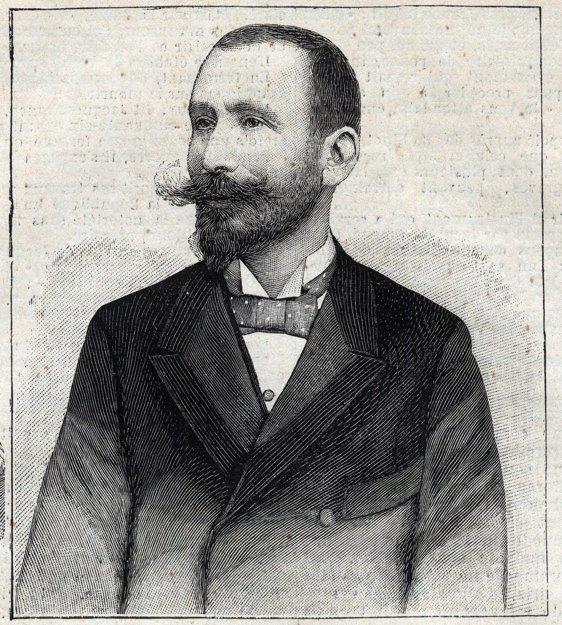Pierre Sales (1854? -1921?) francia író portréja. Metszet a "" Le Petro Parisien" -ben alkotó: Anonymous Anonymous