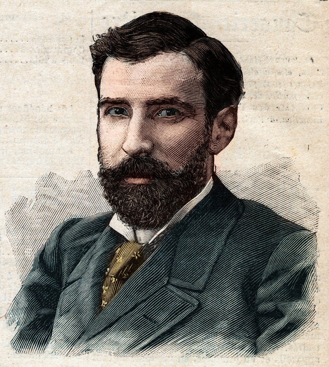 Pietro Paolo Savorgnan de Brazza vagy Pierre Paul Francois Camille Savorgnan de Brazza portréja franciául (1852-1905) Francia Kongó főkormányzója. Metszet a "" Le Petro Parisien "-be alkotó: Anonymous Anonymous