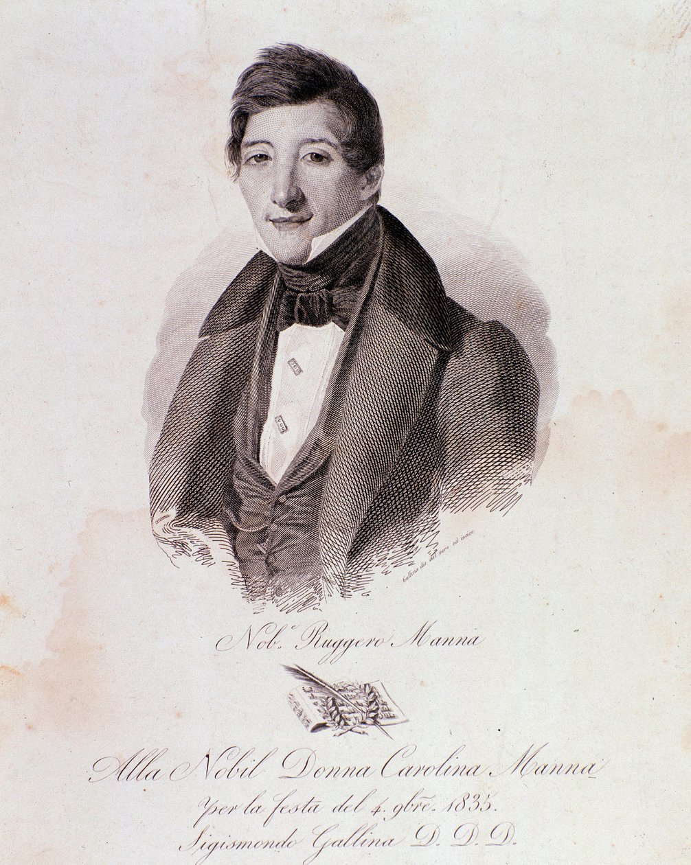 Ruggero Manna portréja (metszet alkotó: Anonymous Anonymous