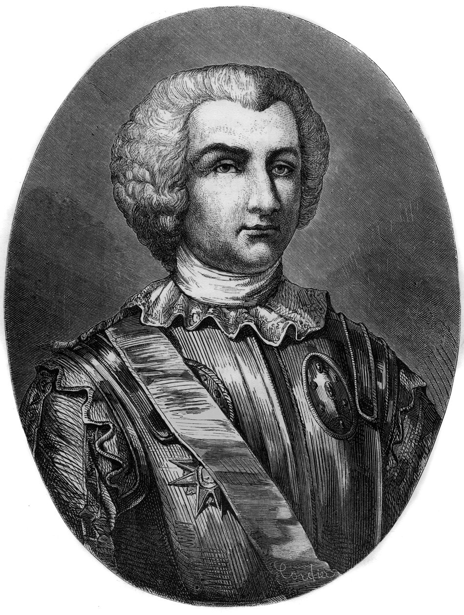 Thomas Arthur (1702-66) Earl of Lally portréja - Thomas Arthur márki, de Tollendal báró, Lally grófja (1702-1766), ír származású francia tábornok portréja - 1863-as metszet a „The Red Book – History Of” c. Az állvány Franciaországban” – írta Dupray de alkotó: Anonymous Anonymous