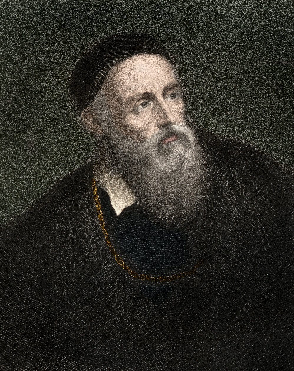 Tizianus (1490-1576), Tiziano Vecellio, velencei festő portréja alkotó: Anonymous Anonymous