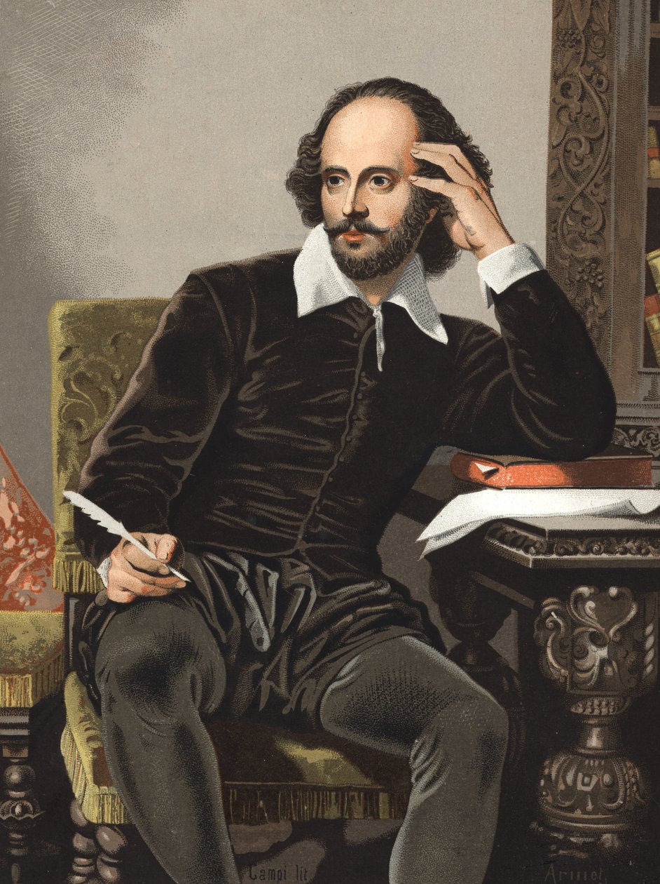 William Shakespeare (1564-1616) portréja. a „híresség férfiak és nők”-től. Barcelona 1877 (metszet). alkotó: Anonymous Anonymous