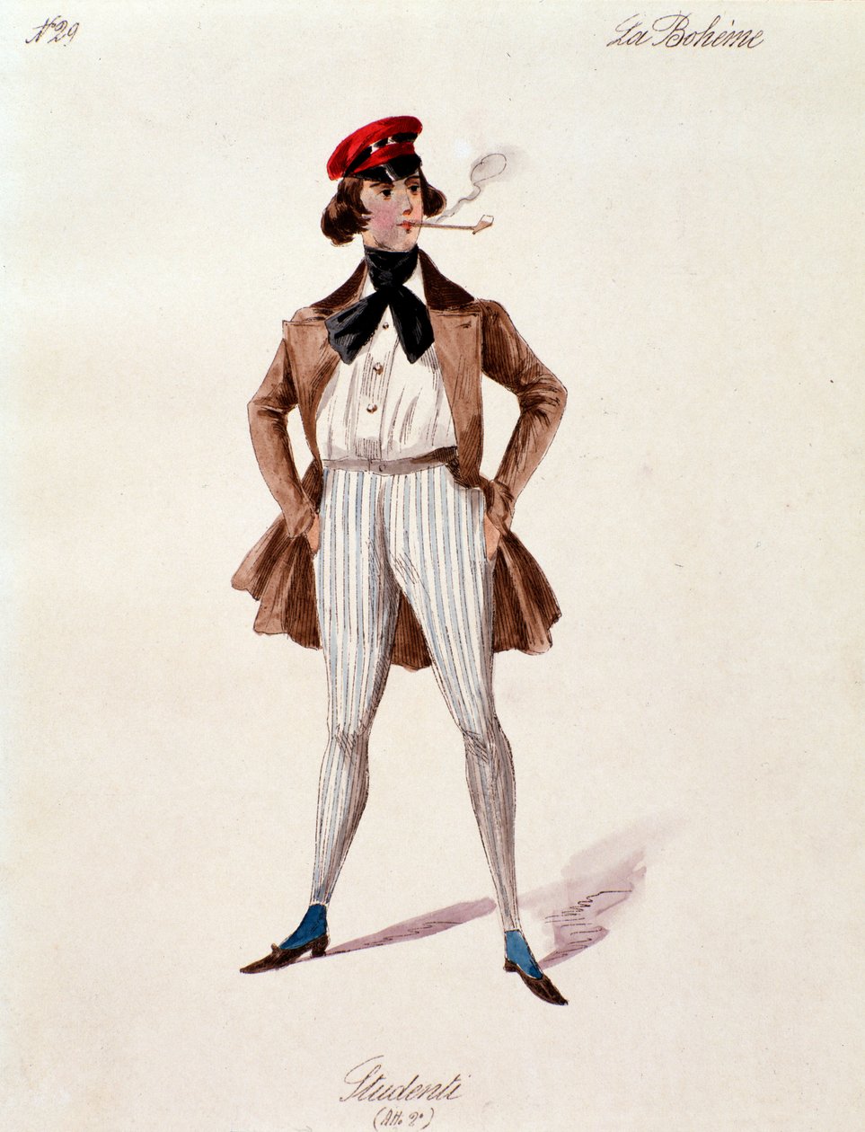 Egy diák portréja, Puccini La boheme című művéből (1892-1895) alkotó: Anonymous Anonymous
