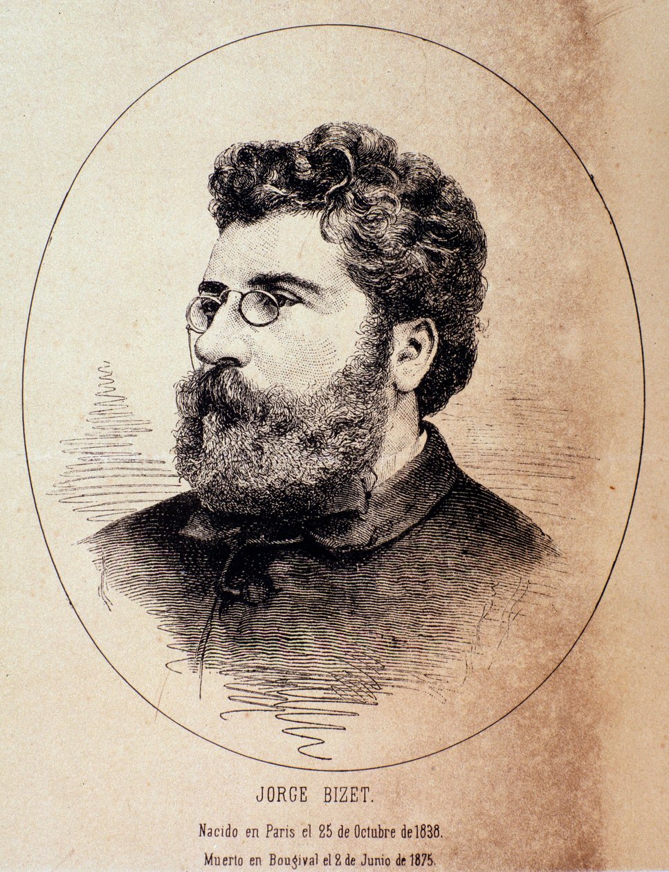 Georges Bizet angol zeneszerző portréja (Fénykép után rajz alkotó: Anonymous Anonymous