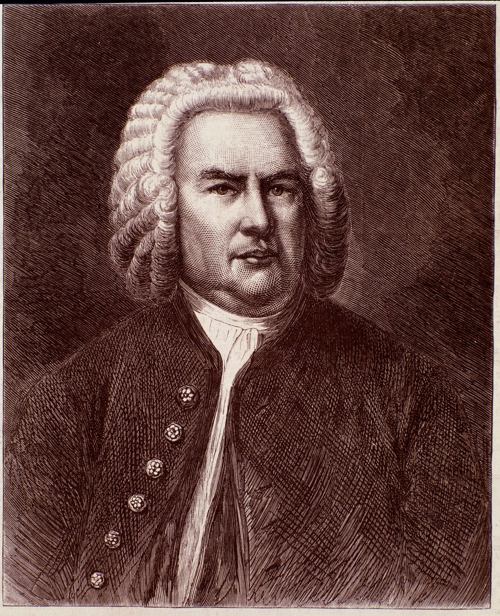 Johann Sebastian Bach német zeneszerző portréja (metszet. XIX. század) alkotó: Anonymous Anonymous