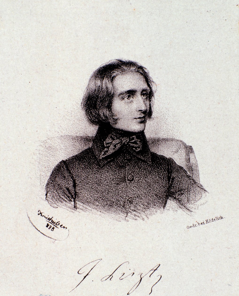 Liszt Ferenc (1811-1886) magyar zeneszerző portréja Metszet. 19. század. Milánói magángyűjtemény alkotó: Anonymous Anonymous