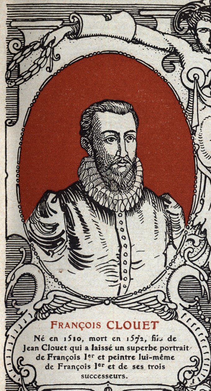 Francois Clouet (1510-1572) francia festő portréja, metszet 1914-ből. alkotó: Anonymous Anonymous