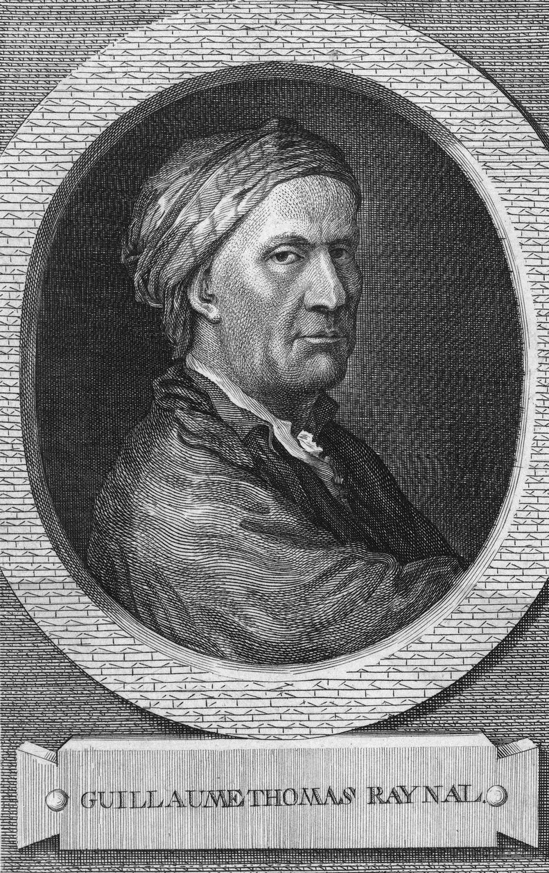 Guillaume-Thomas Raynal (1713-1796) francia író, gondolkodó és pap portréja” (Guillaume Thomas Raynal francia író és író a felvilágosodás korában) Metszet a 19. századról Magángyűjtemény alkotó: Anonymous Anonymous