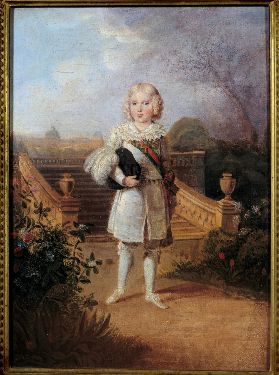 A pármai herceg (1811-1832) portréja a Tuileriák kertjében, II. Napóleon római király, Reichstadt hercege, I. Napóleon császár fia (1769-1821). Névtelen festmény. 19. századi Magángyűjtemény alkotó: Anonymous Anonymous
