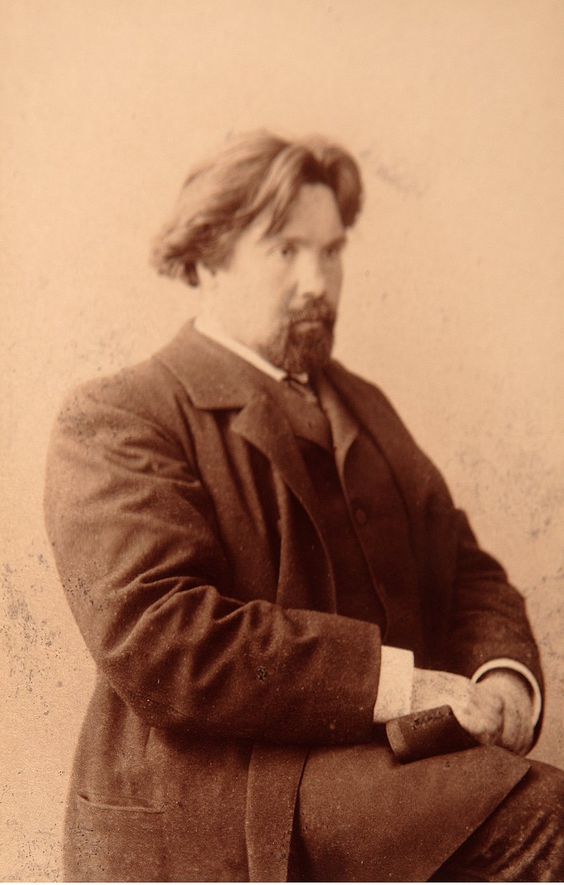 Vaszilij Ivanovics Szourikov művész (Vasily Surikov ou Vassili Surikow) portréja (1848-1916). Albumin Photo alkotó: Anonymous Anonymous