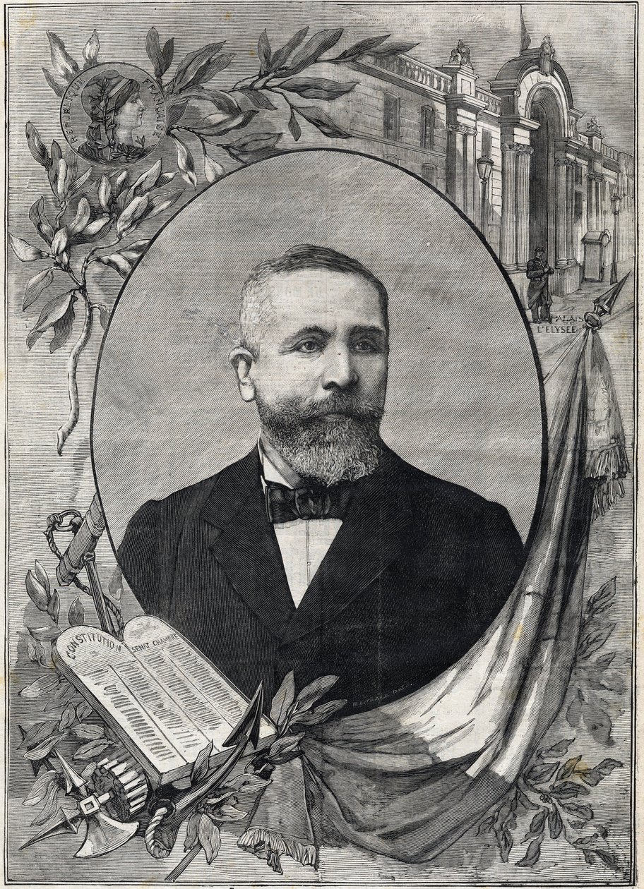 Az 1899. február 18-án megválasztott új francia elnök, Emile Loubet (1838-1929) portréja. Metszet. A kis párizsiban alkotó: Anonymous Anonymous