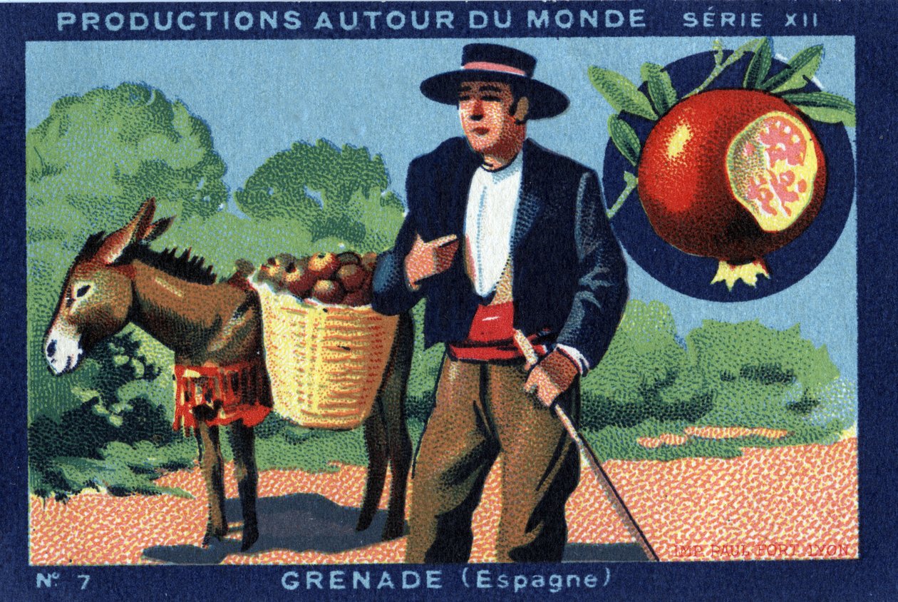 Termelések szerte a világon: Granada Spanyolországban. 1933-as kromolitográfiája a „Joseph-Milliat Albumban” alkotó: Anonymous Anonymous