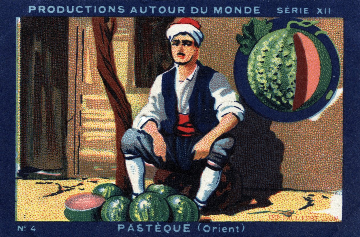 Produkciók szerte a világon: paszta Keleten. 1933-as kromolitográfiája a „Joseph-Milliat Albumban” alkotó: Anonymous Anonymous