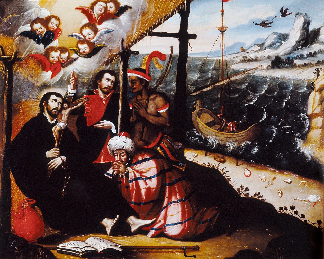 ""Szent Francois Xavier (1506-1552), a Jézus Társaságának társalapítója és a missziók védőszentje jezsuita misszionárius ábrázolása"" Anonymous festmény. alkotó: Anonymous Anonymous