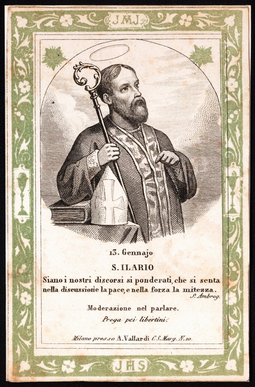 Szent Hilaire Jámbor képének ábrázolása. Képeslap. 20. század eleje. Magángyűjtemény alkotó: Anonymous Anonymous