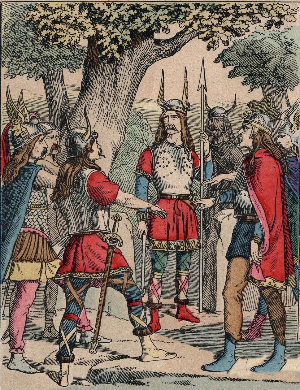Vercingetorix (kb. i. e. 80-kb. 46) harcos és az arvernesi törzs gall vezérének ábrázolása, amelyet népe választott a rómaiak elleni háború vezetésére” (Vercingetorix portréja (Kr. e. 82-Kr. e. 46) az arverni törzs főnöke, népe választotta vezetésre alkotó: Anonymous Anonymous