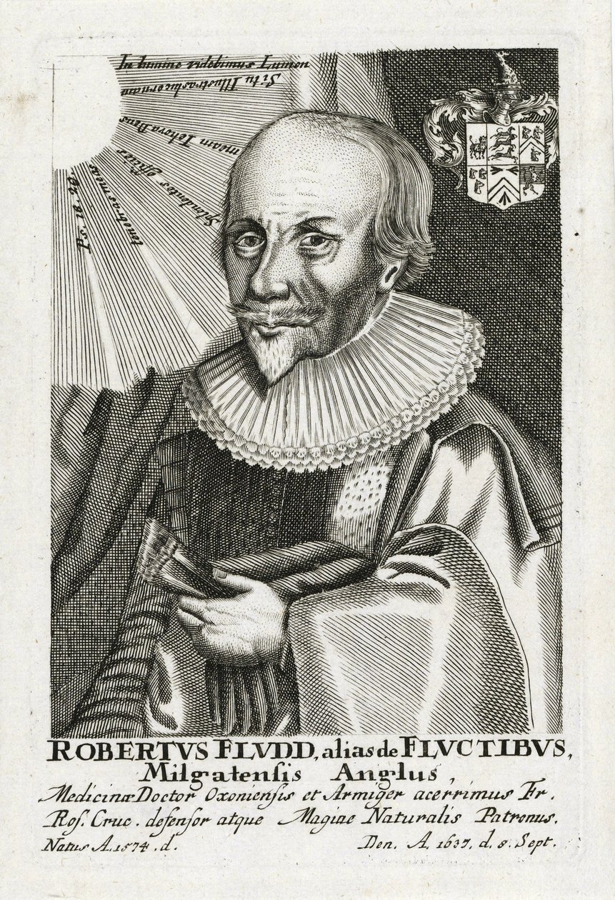 Robert Fludd (1574-1637) (Robertus de Waves), Névtelen. Rézkarc, méret: 15,5x10,2 alkotó: Anonymous Anonymous
