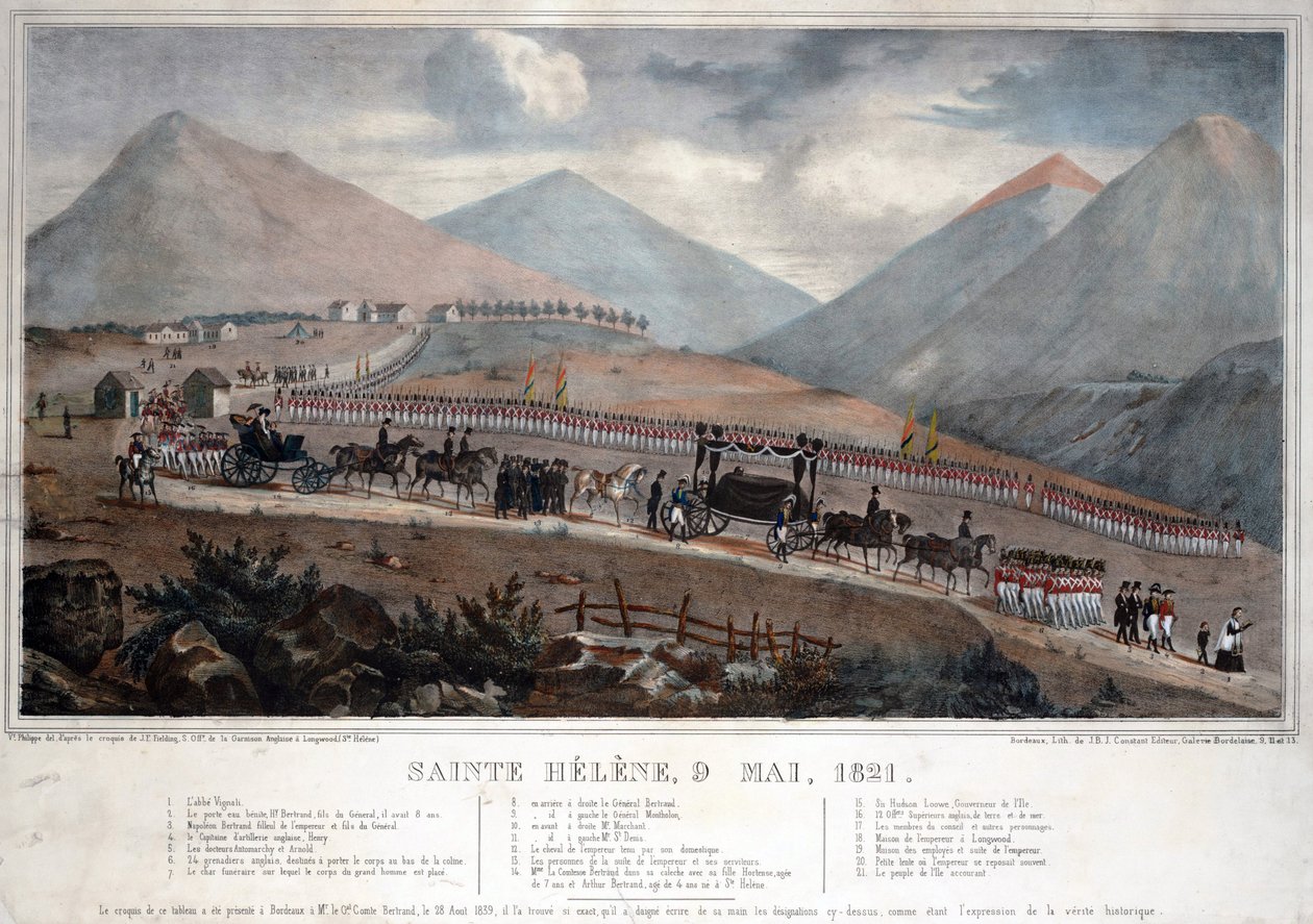 Szent Ilona, 1821. május 9. - Névtelen - 1839 - Színes litográfia - 59,9x84 - Magángyűjtemény alkotó: Anonymous Anonymous