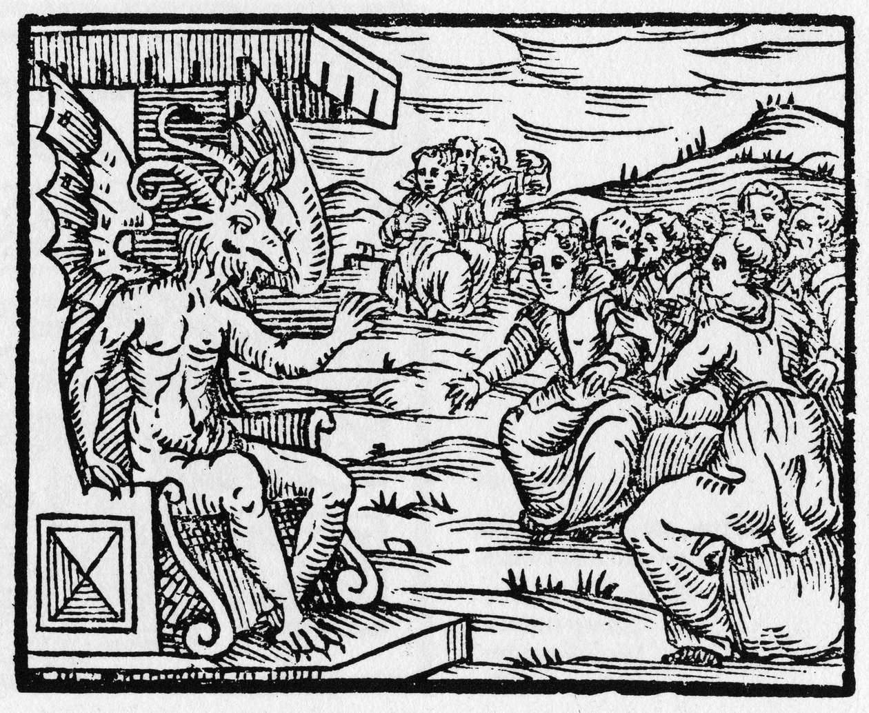 A Sátán a varázslókat szólítja meg – „Compendium Maleficarum”, a boszorkányokkal, gonoszságukkal és válogatásukkal foglalkozik Francesco Maria Guazzo vagy Guaccio vagy Guaccius (15-16?) 1608 Magángyűjtemény alkotó: Anonymous Anonymous