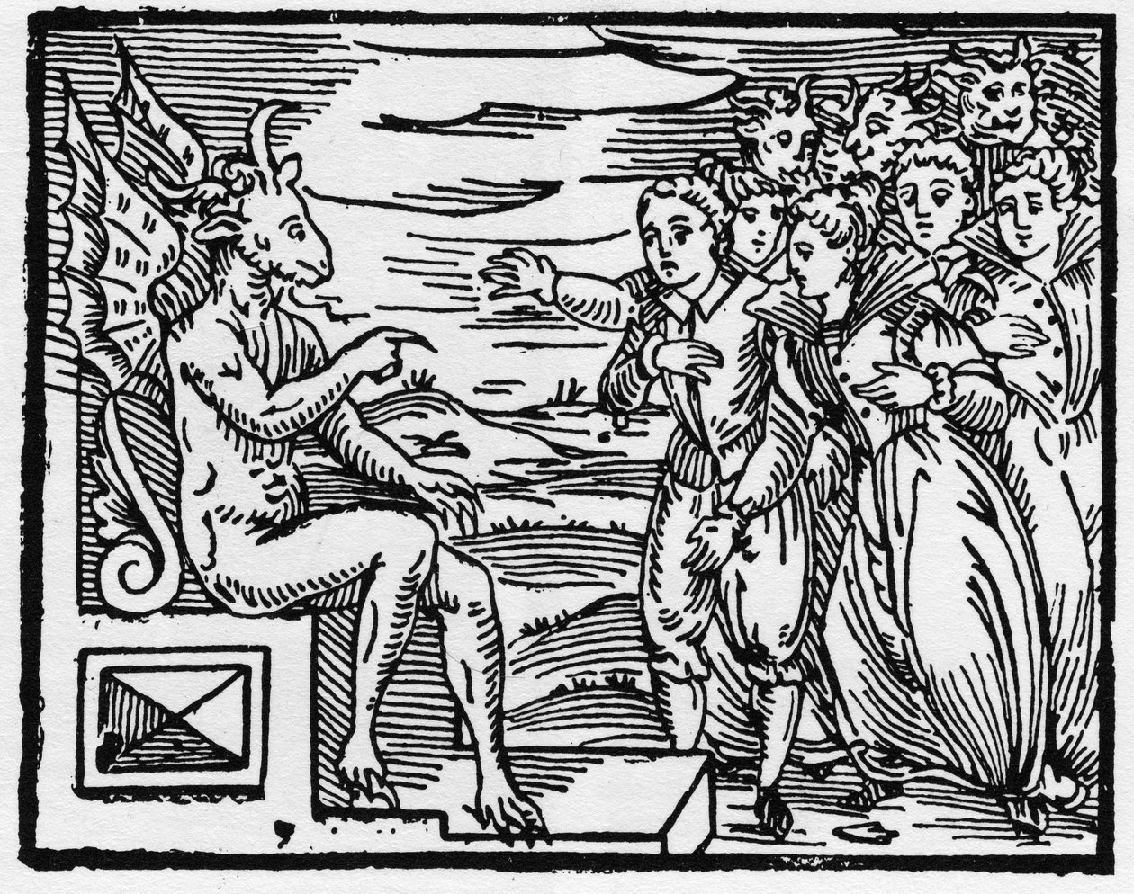 A Sátán paktumot követel az új varázslóktól – „Compendium Maleficarum”, a boszorkányokkal, gonoszságaikkal és csalásaikkal foglalkozik Francesco Maria Guazzo vagy Guaccio vagy Guaccius (15? -16??) 1608 Magángyűjtemény alkotó: Anonymous Anonymous