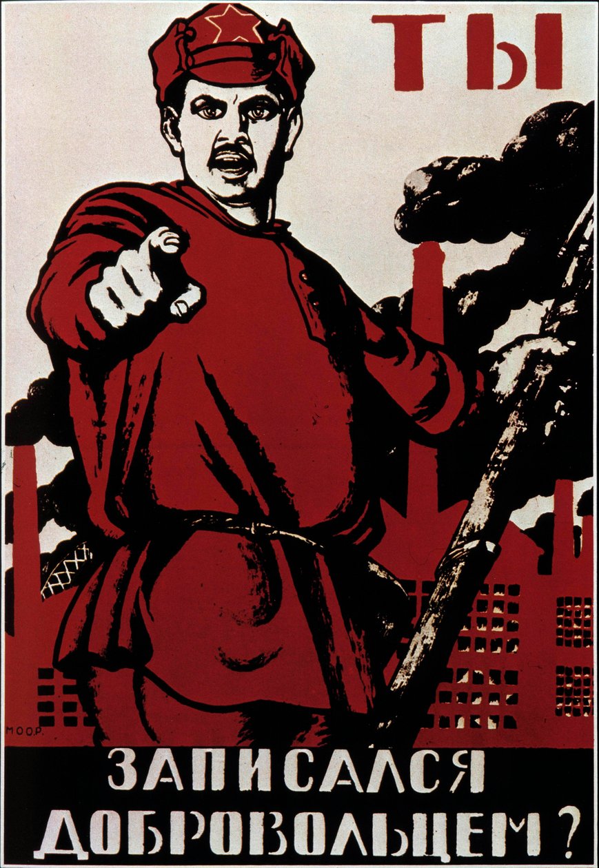 Szovjet Forradalmi Propaganda Plakát, amely az oroszokhoz fordul a Fehér Kar tábornokai ellen, összehozza a kommunisták ellenfeleit az 1917-es bolsevik forradalom után alkotó: Anonymous Anonymous