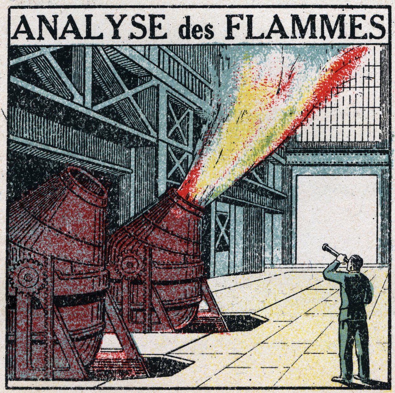 Spektrális elemzés: lángelemzés. Névtelen illusztráció 1925-ből. Magángyűjtemény. alkotó: Anonymous Anonymous