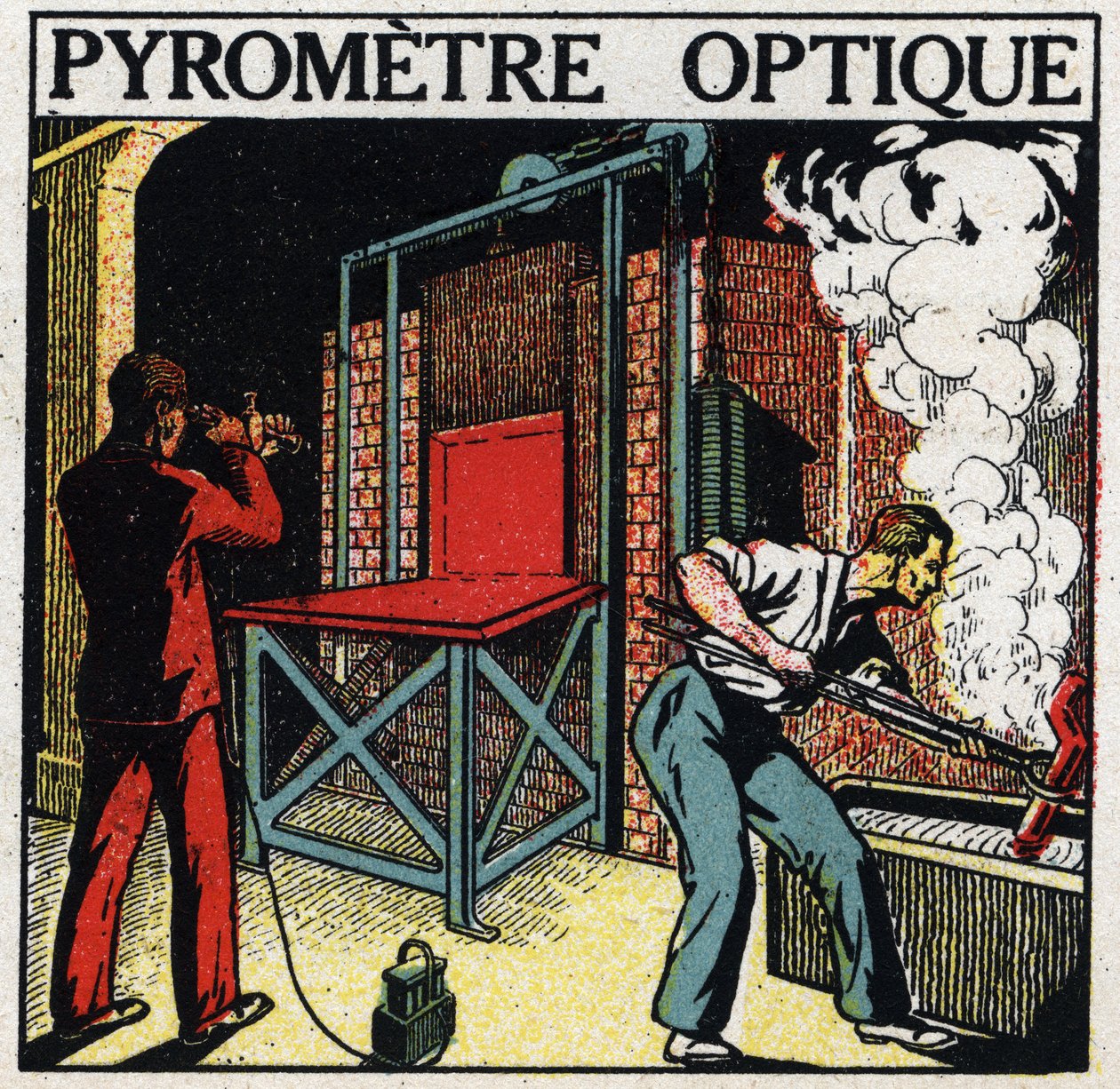 Spektrális elemzés: optikai pirométer. Névtelen illusztráció 1925-ből. Magángyűjtemény. alkotó: Anonymous Anonymous