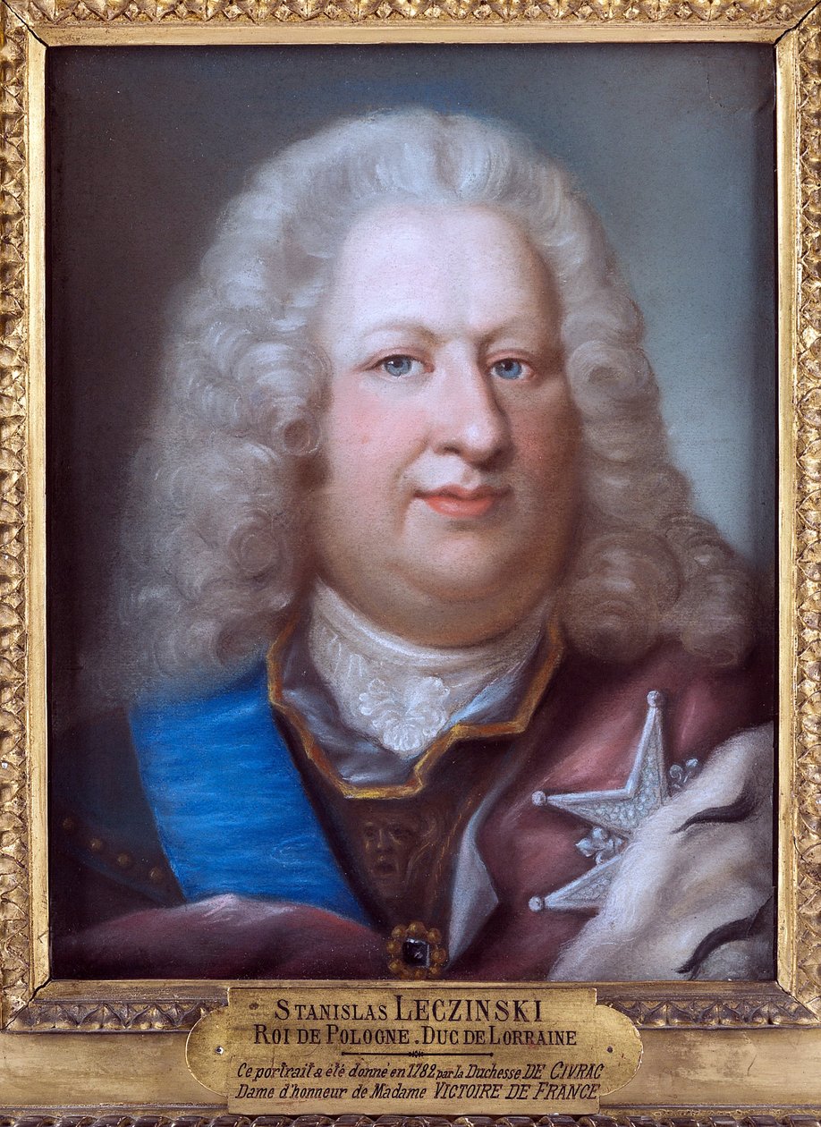 Stanislas I Leczinski, dit le Bienfaisant – Stanislaw I Leszczynski (1677-1766), lengyel király portréja – Anonymous. Pasztell papíron, c. 1755. Mérete : 39x29,5 cm. Magángyűjtemény alkotó: Anonymous Anonymous