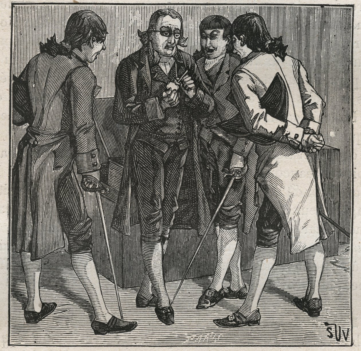 John Mawe (1764-1829) brit ásványkutató tesztje a bresiliai hamis gyémántról. Metszet 1885-ből Adolphe BITARD „” Les arts et metiers illustres” című könyvébe. alkotó: Anonymous Anonymous