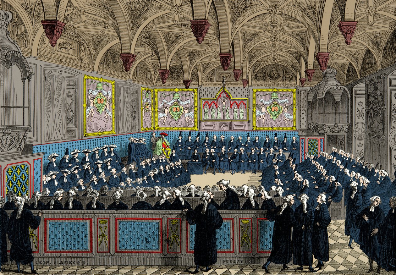 Az 1787-es Országgyűlés XVI. Lajos király jelenlétében, Metszet, Magángyűjtemény alkotó: Anonymous Anonymous
