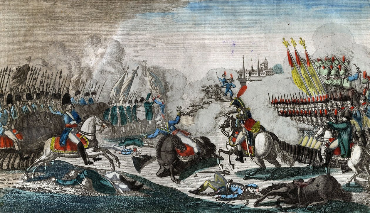 A luetzeni csata (Bataille de Lutzen, ou Grossgorschen, 1813. május 2.) - Névtelen - 1813 - Rézkarc, akvarell - 38,9x29,2 - Magángyűjtemény alkotó: Anonymous Anonymous