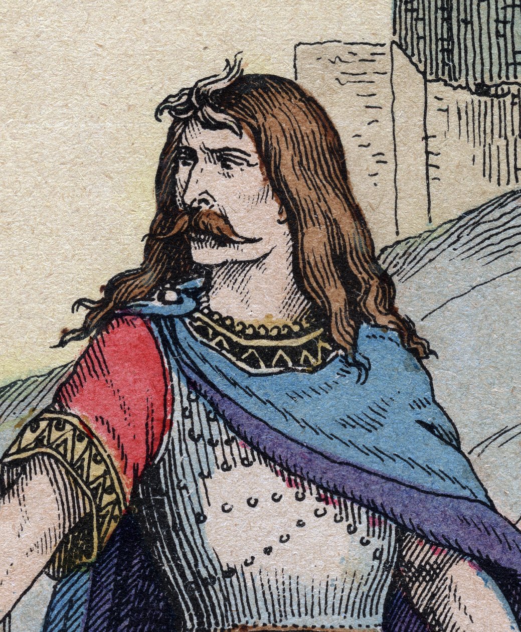 Vercingetorix gall főnök (Kr. e. 72-46) - metszet alkotó: Anonymous Anonymous