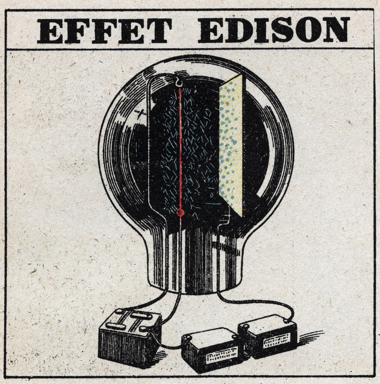 A T.S.F.: Edison-effektus egy elektromos izzóban a TSF jelek érzékelésére szolgál. Névtelen illusztráció 1925-ből. Magángyűjtemény. alkotó: Anonymous Anonymous