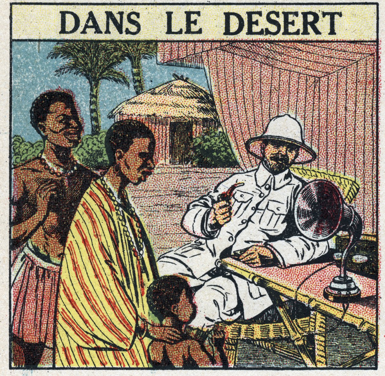 A T.S.F. Afrikában a sivatagban használják. Névtelen illusztráció 1925-ből. Magángyűjtemény. alkotó: Anonymous Anonymous