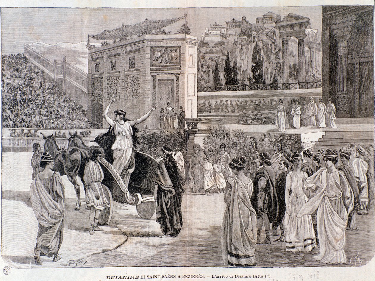 Deianira érkezése Camille Saint-Saens Dejanira című darabjából, amelyet 1898-ban mutattak be Beziers arénájában. alkotó: Anonymous Anonymous