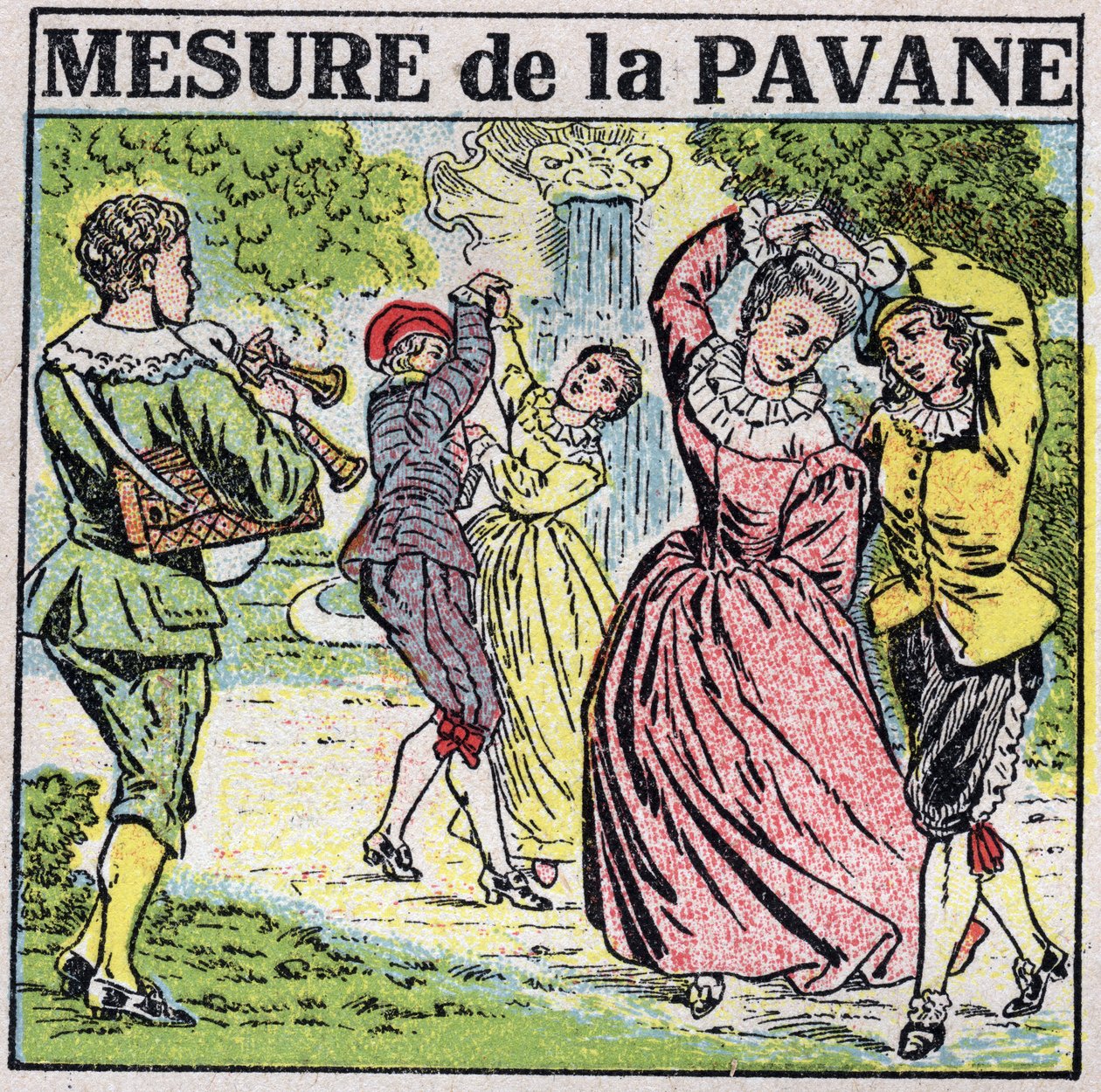 A hangok művészete: a pavane mérése (tánc). Névtelen illusztráció 1925-ből. Magángyűjtemény. alkotó: Anonymous Anonymous