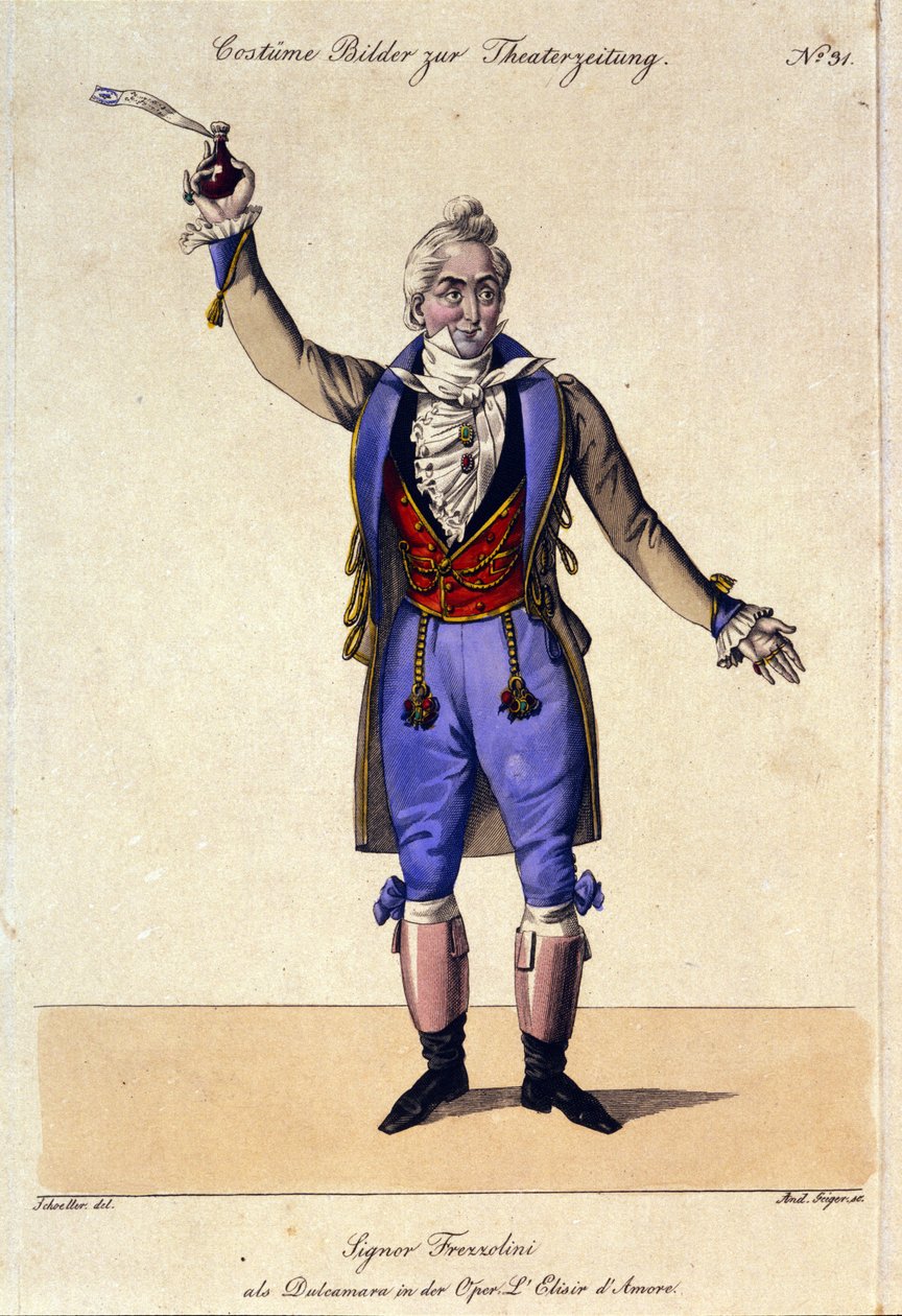 Giuseppe Frezzolini (1789-1861) basszusgitáros Dulcamara doktor tolmácsolásában Gaetano Donizetti (1797-1848) „L