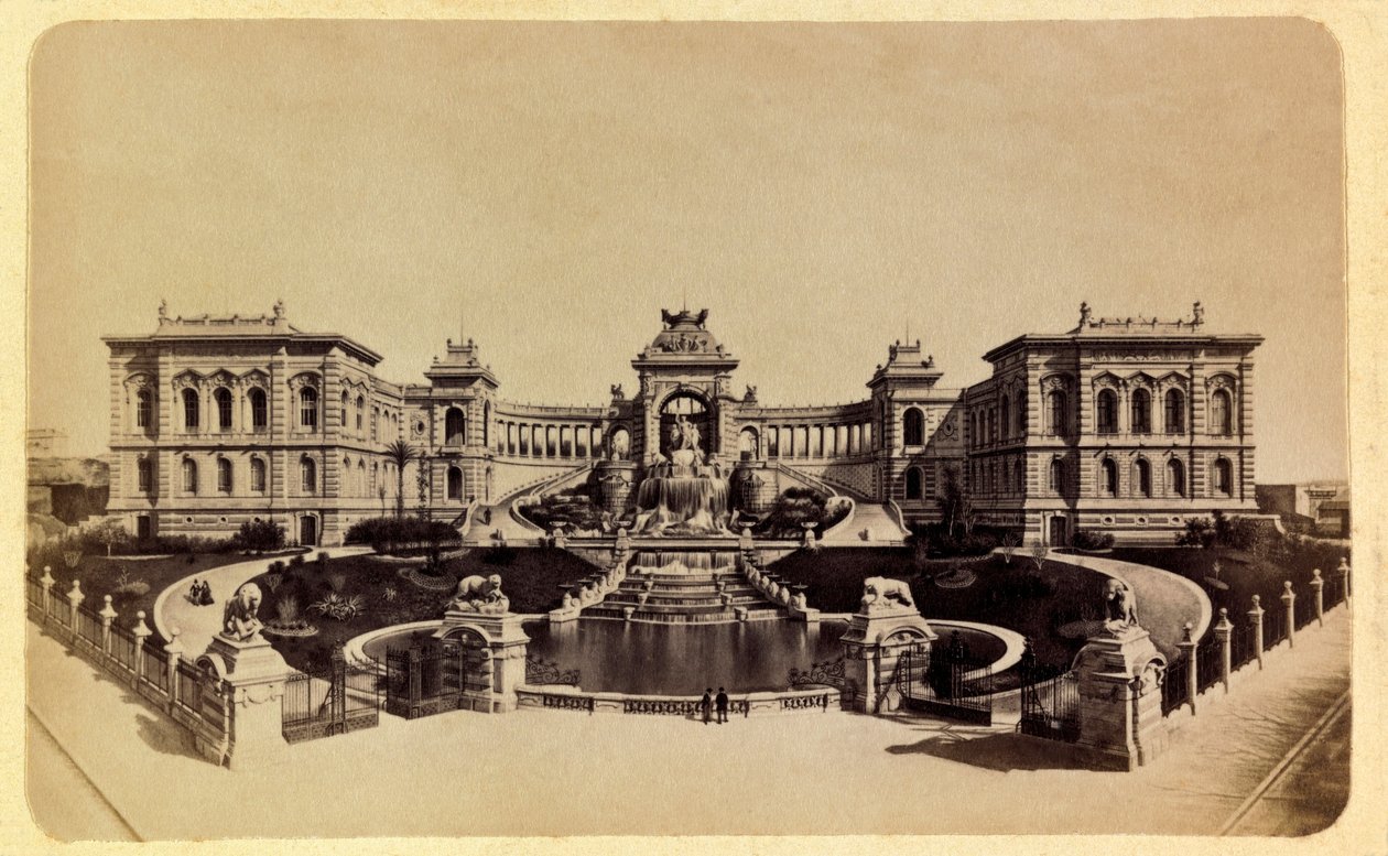 Marseille városa és környéke 1885-1890 körül: A Lonchamp-palota (Szépművészeti Múzeum), Magángyűjtemény alkotó: Anonymous Anonymous