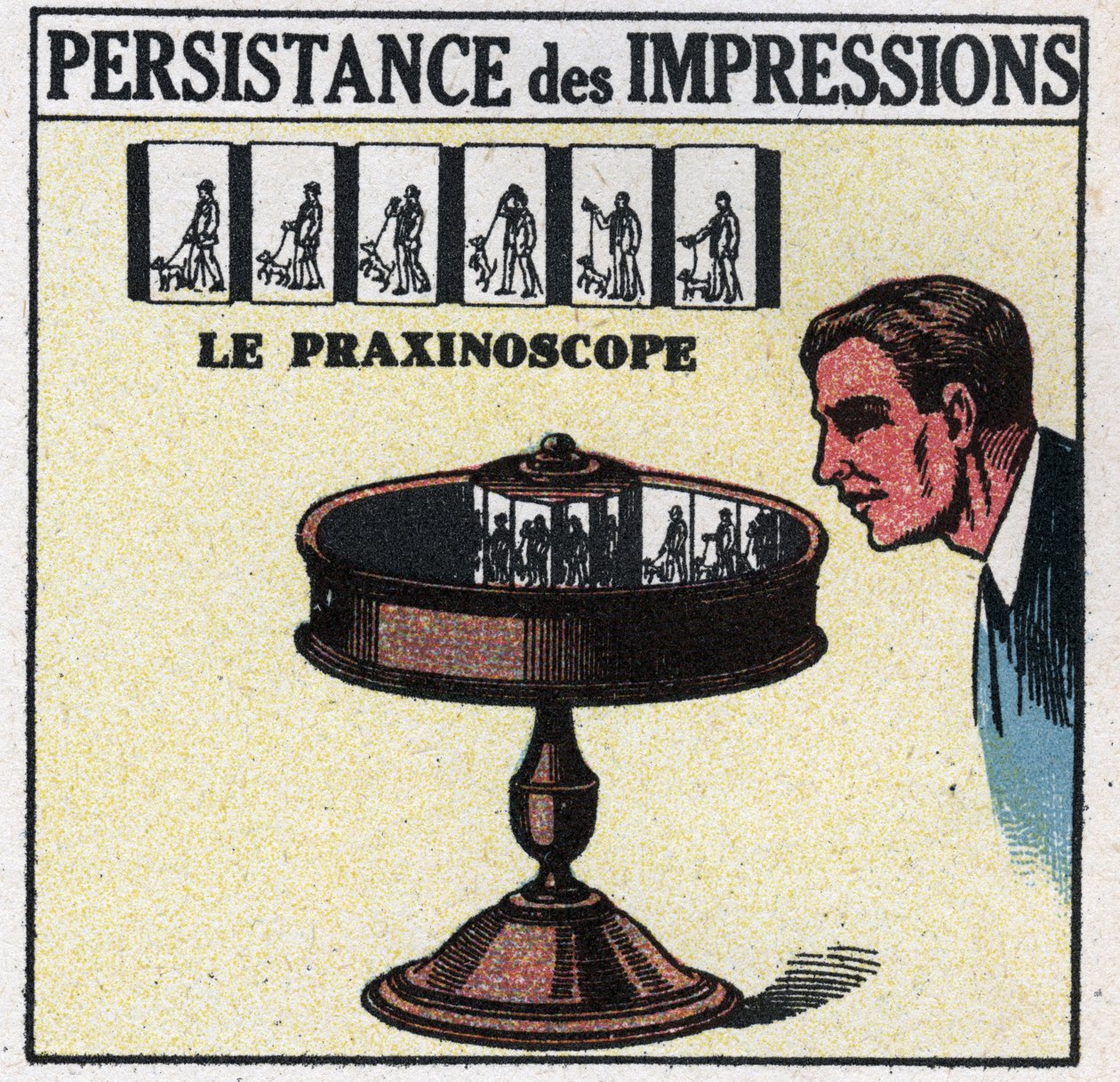 A szem: a benyomások tartóssága. A praxinoszkóp. Névtelen illusztráció 1925-ből. Magángyűjtemény. alkotó: Anonymous Anonymous
