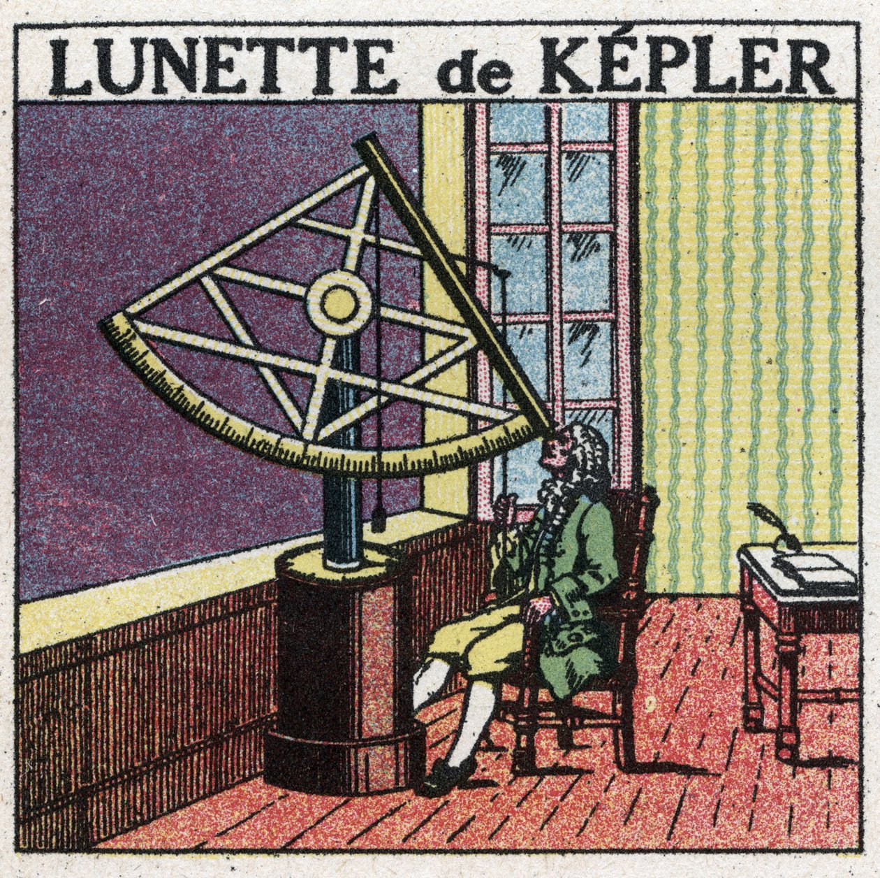 Az első optikai műszerek: Johannes Kepler (Keppler) (1571-1630) csillagászati előlapja 1615 körül. Névtelen illusztráció 1925-ből. Magángyűjtemény. alkotó: Anonymous Anonymous