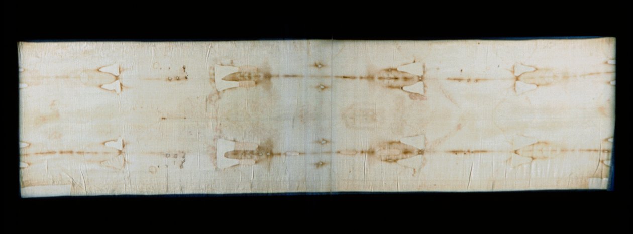 A torinói szent lepel (vagy lepel vagy sacra sindone), vászonlepedő, amelyen testkínzás nyomai láthatók (állítólag Krisztuséi). A torinói Keresztelő Szent János katedrális királyi kápolnája, Olaszország. - A torinói szent lepel (sacra sindone), régi sor alkotó: Anonymous Anonymous