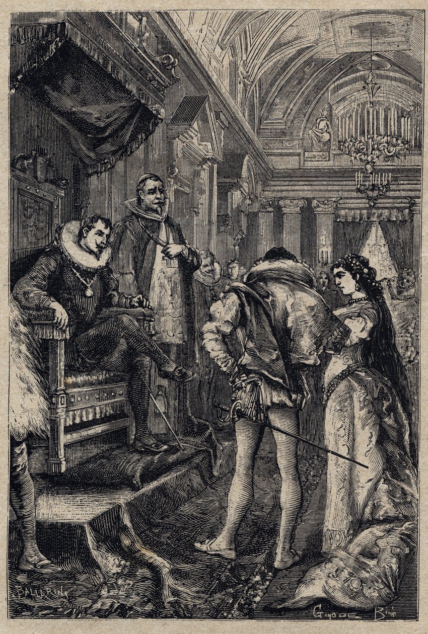 Giulia Farnese és Orsino Orsini házassága Rodrigo Borgia házában 1489 – metszet Oscar Pio „Lucrezia Borgia” című művéből – 1883 alkotó: Anonymous Anonymous