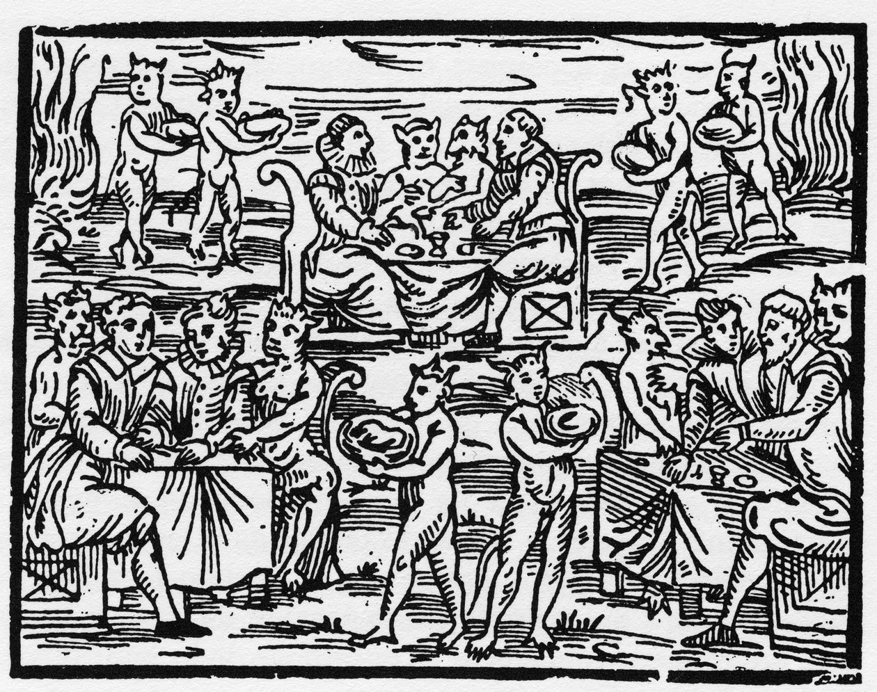 A boszorkányok vacsorája szombaton – „Compendium Maleficarum”, a boszorkányokkal, gonoszságukkal és válogatásukkal foglalkozik Francesco Maria Guazzo vagy Guaccio vagy Guaccius (15? -16??) 1608 Magángyűjtemény alkotó: Anonymous Anonymous